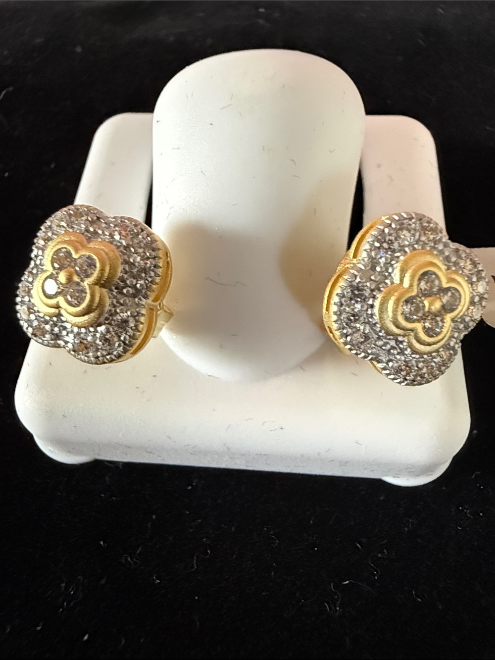 Freida Rothman Sterling Silver Floral Cluster Stud Earring